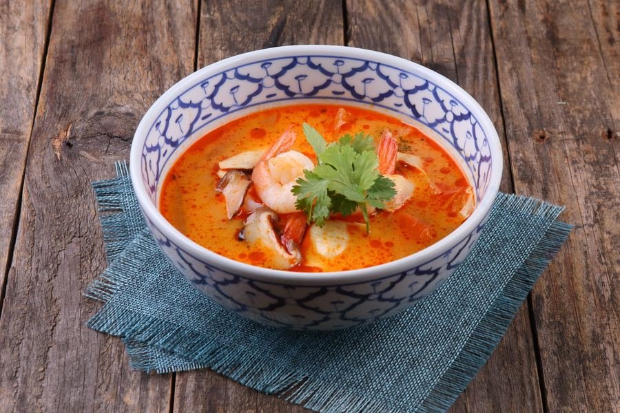 Tom Yum soup with shrimp and lemongrass